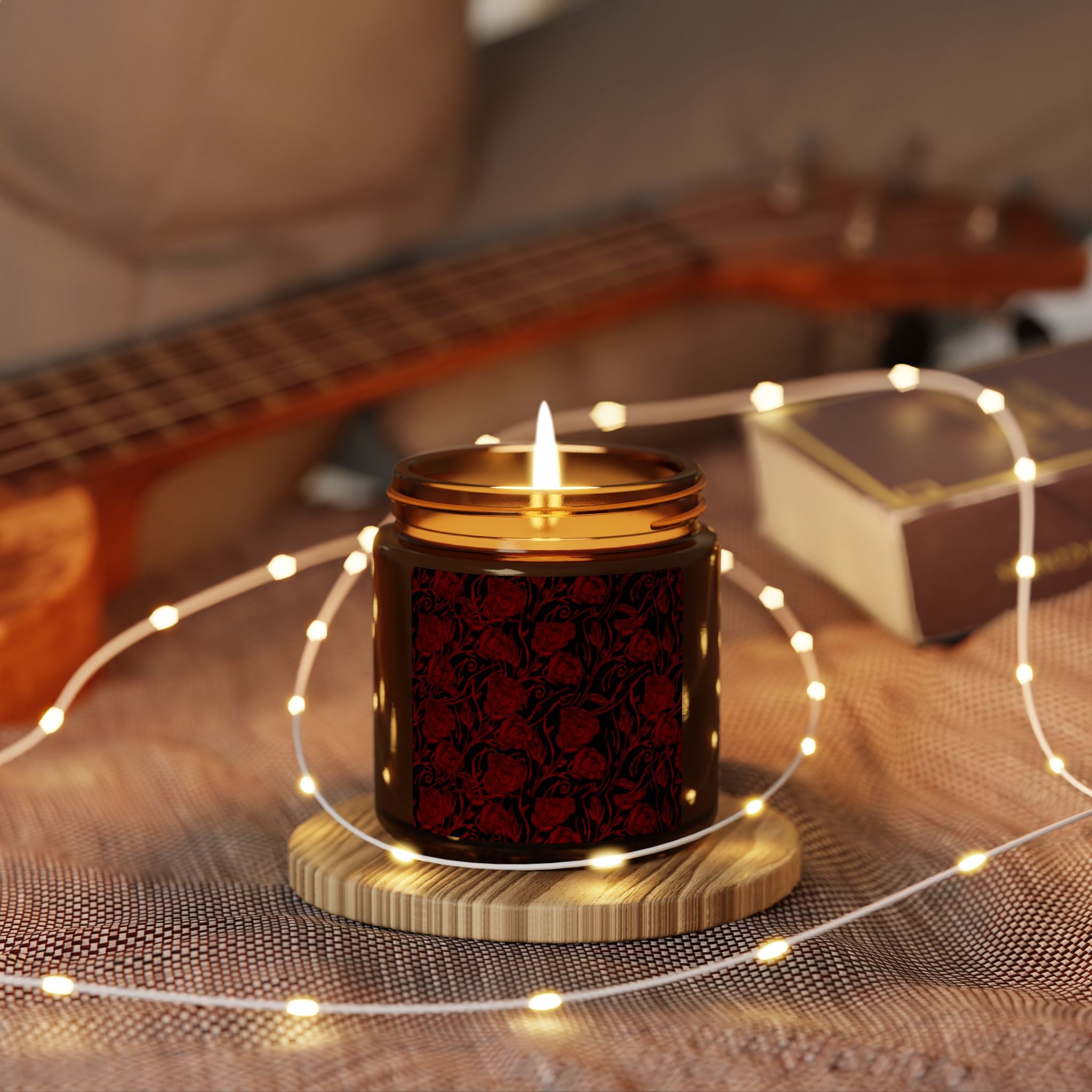 Rose Noir Soy Candle — Amber Jar Scented Candle (Multi-Size)