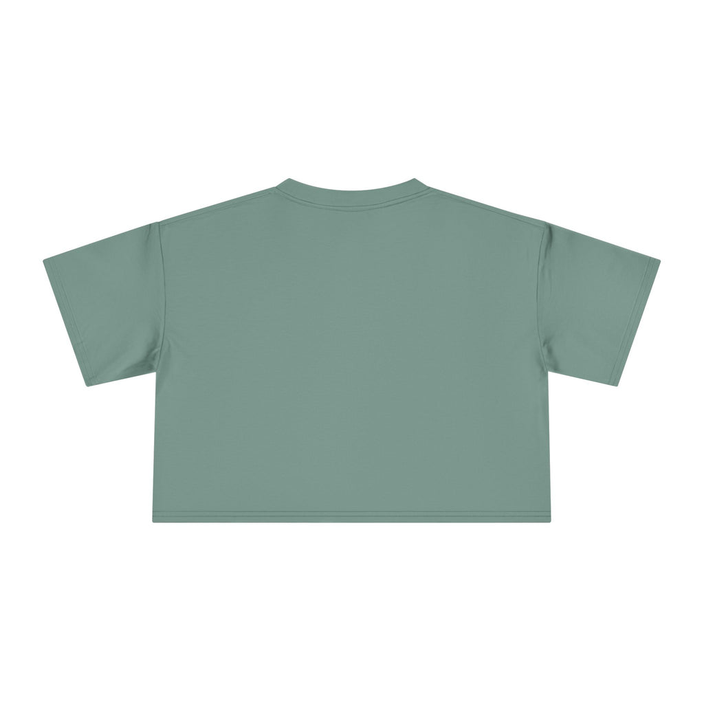 Botanical Grid Women's Crop Tee — Vintage Floral Silhouette Top