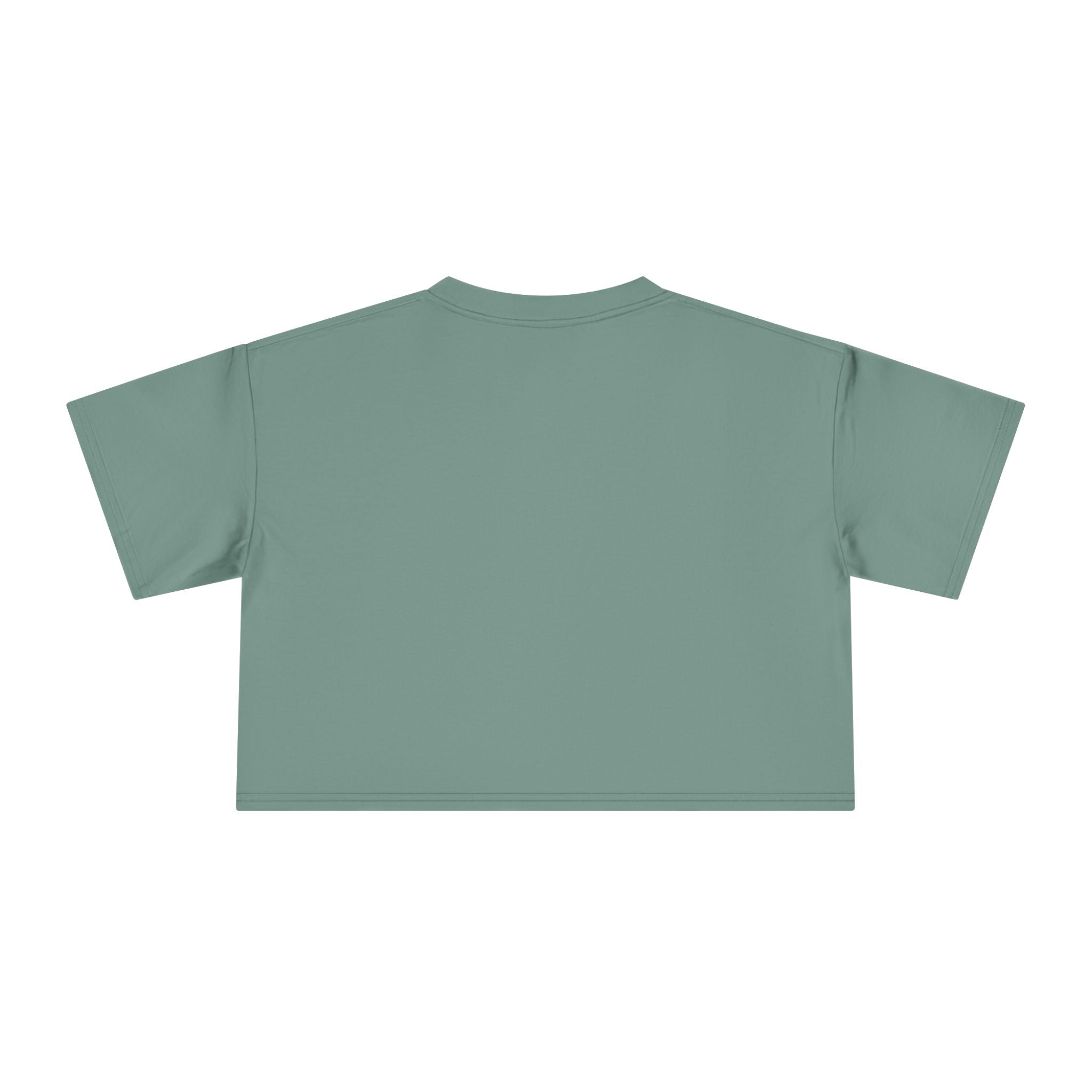 Botanical Grid Women's Crop Tee — Vintage Floral Silhouette Top