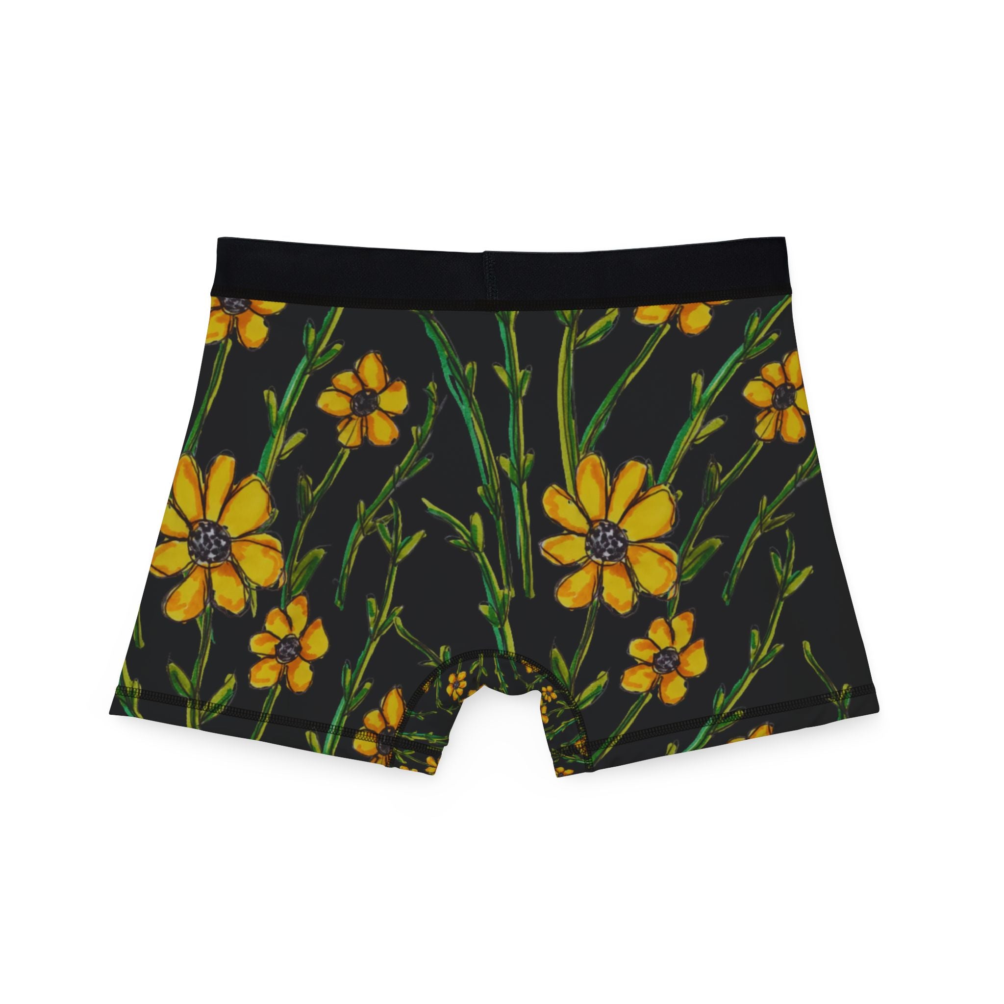 Men's Floral Boxer Shorts – Yellow Wildflower All-Over Print