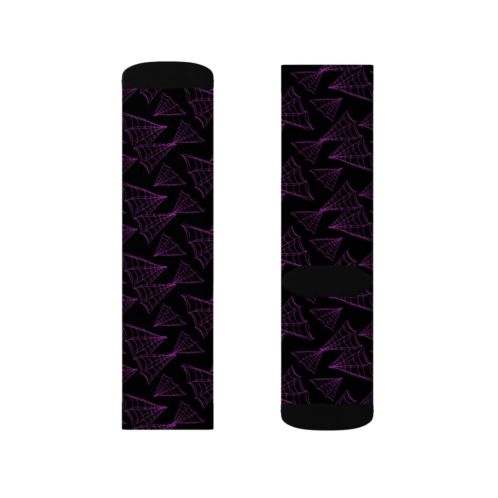 LULLABY Purple Socks — Stylish Black & Violet Crew Socks