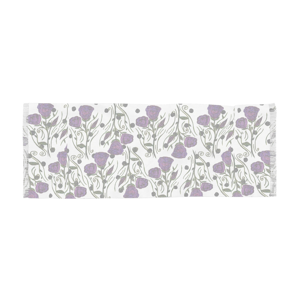 Floral Purple Rose Lightweight Scarf
