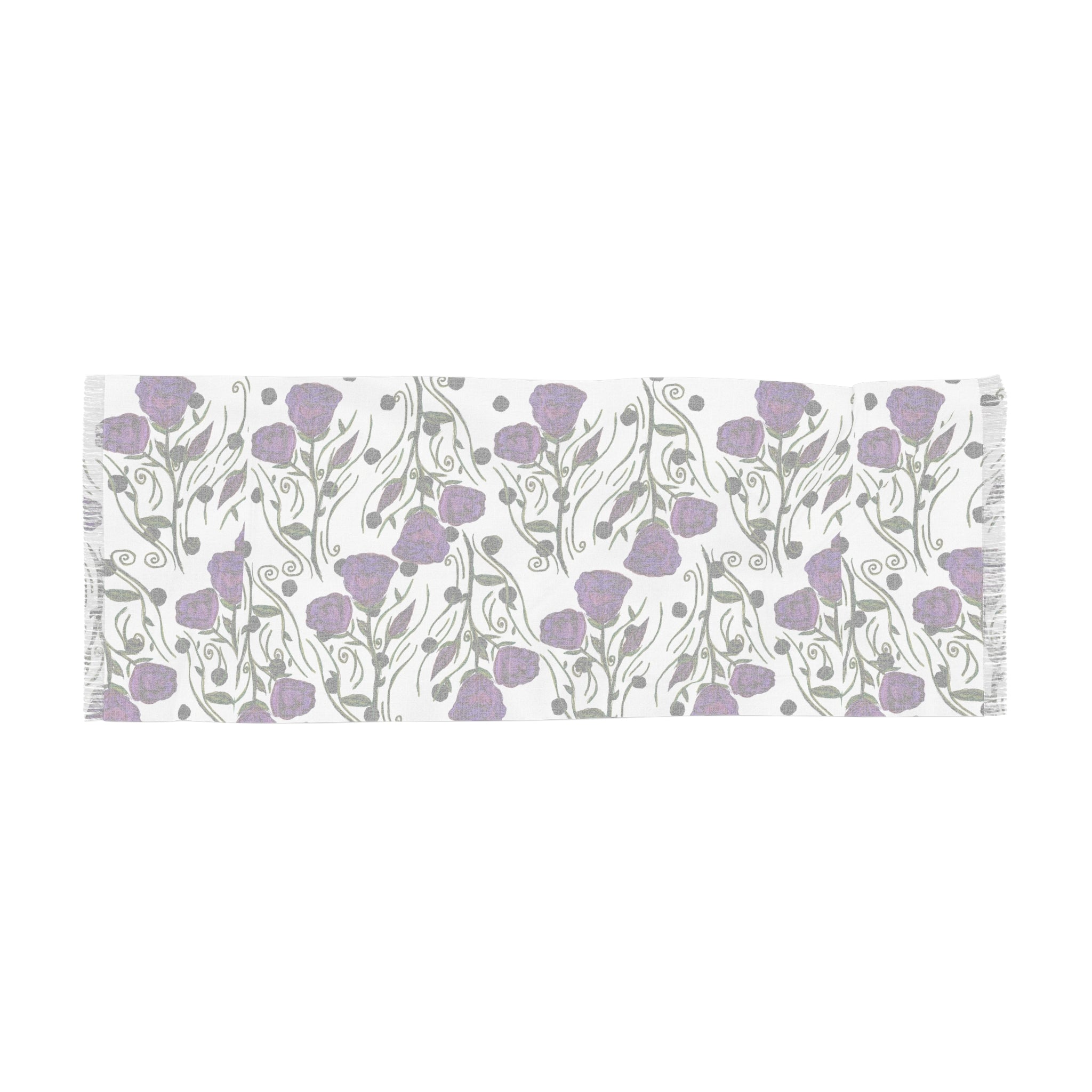 Floral Purple Rose Lightweight Scarf