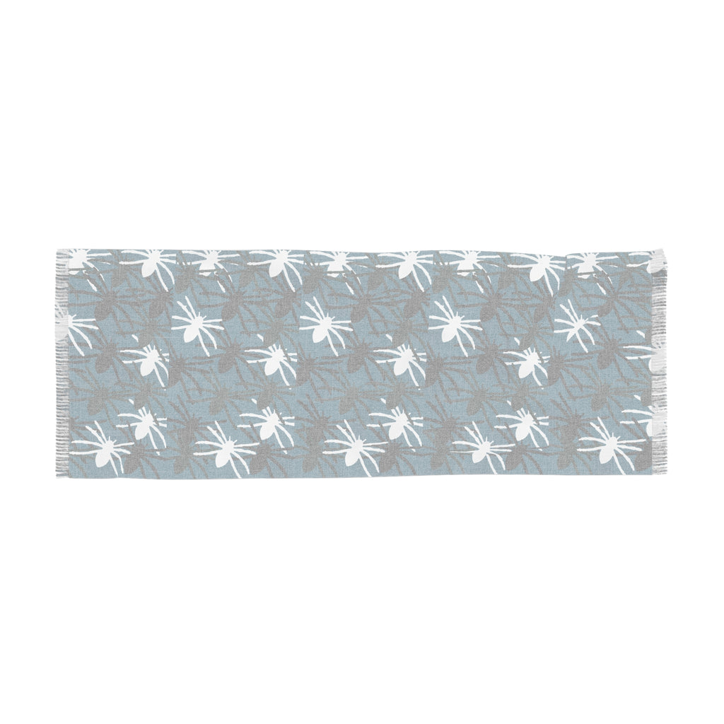 Floral Dragonfly Scarf — Lightweight Teal Patterned Wrap