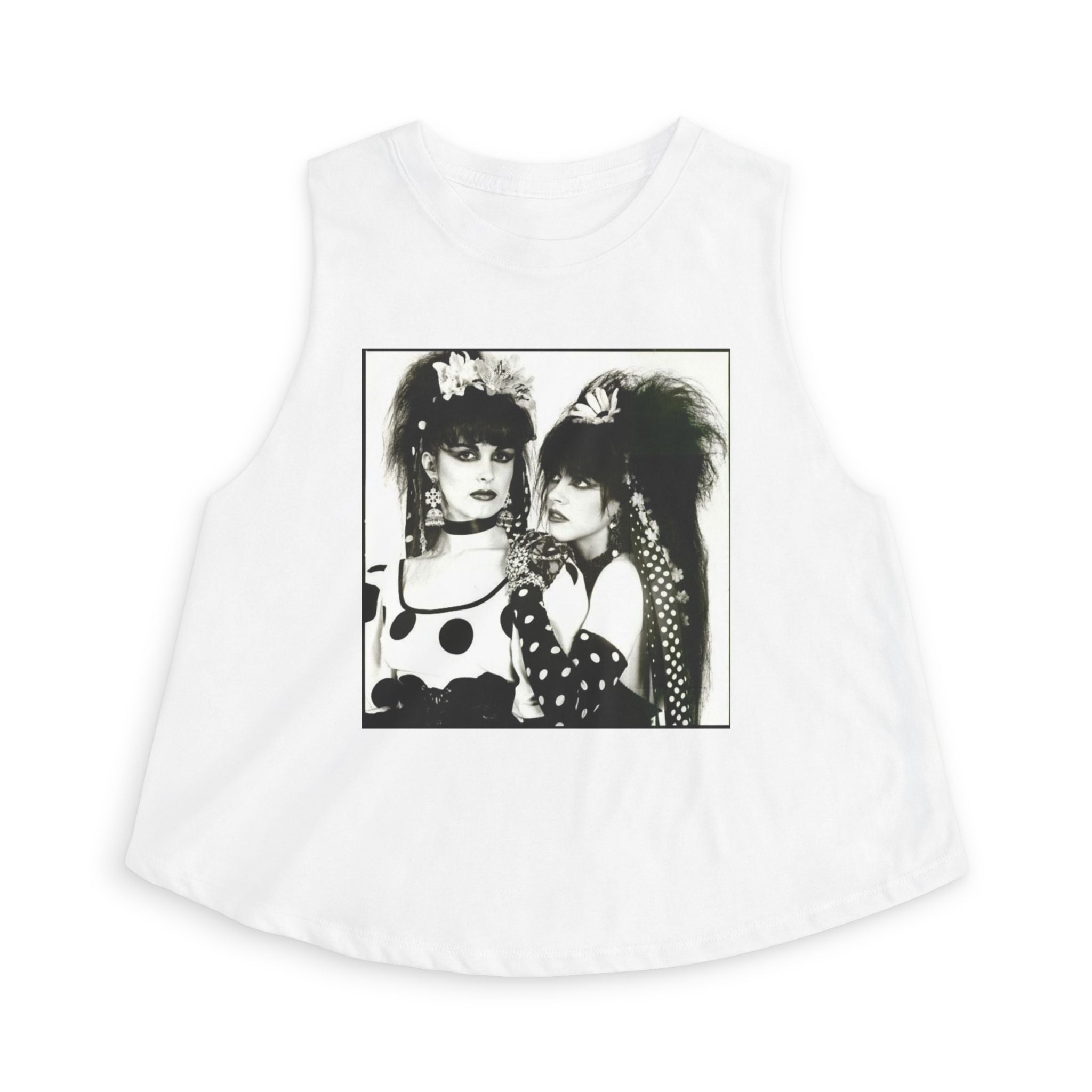 Strawberry Switchblade Vintage 80s Goth Crop Top – Retro Punk Duo Photo Graphic