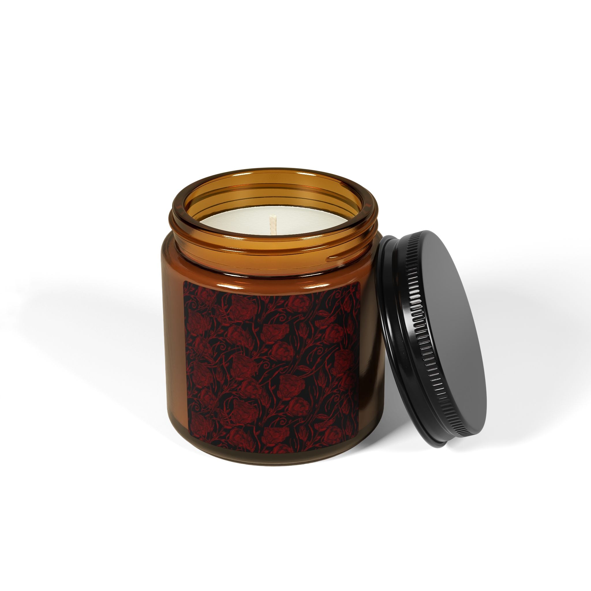 Rose Noir Soy Candle — Amber Jar Scented Candle (Multi-Size)