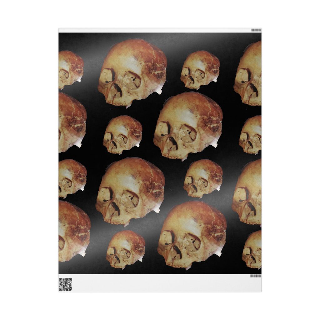 Skull Pattern Wrapping Paper — Gothic Halloween Gift Wrap