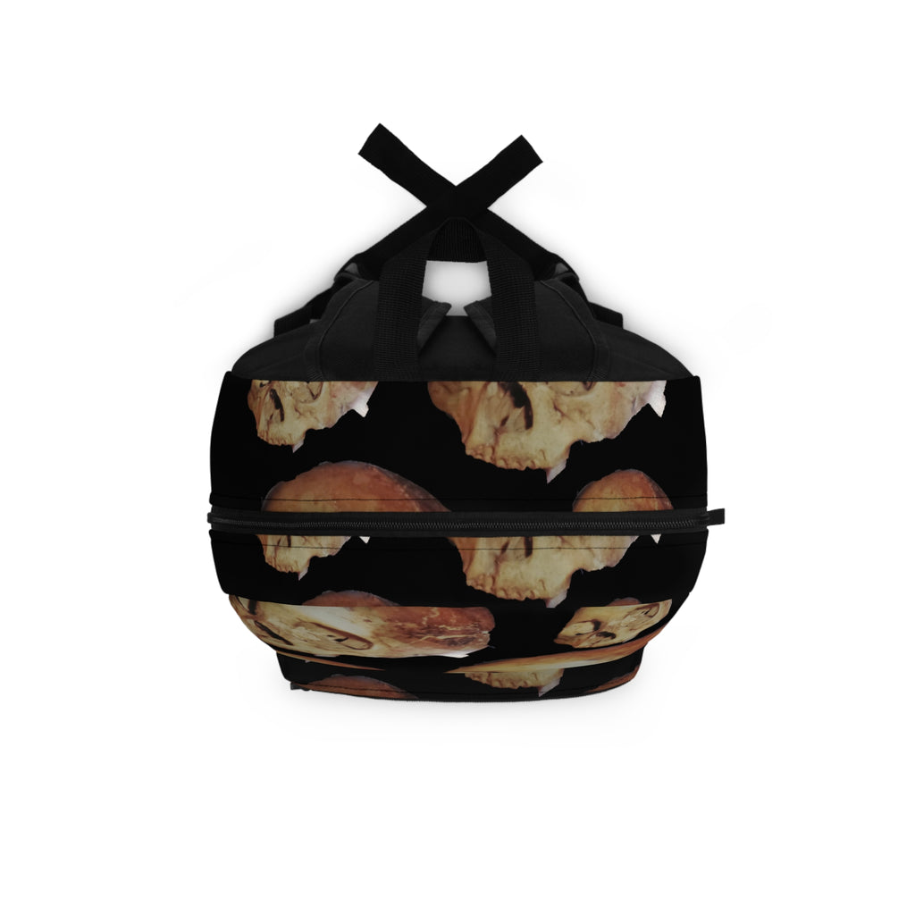 Skull Pattern Backpack — Vintage Gothic Skull Print School & Travel Bag