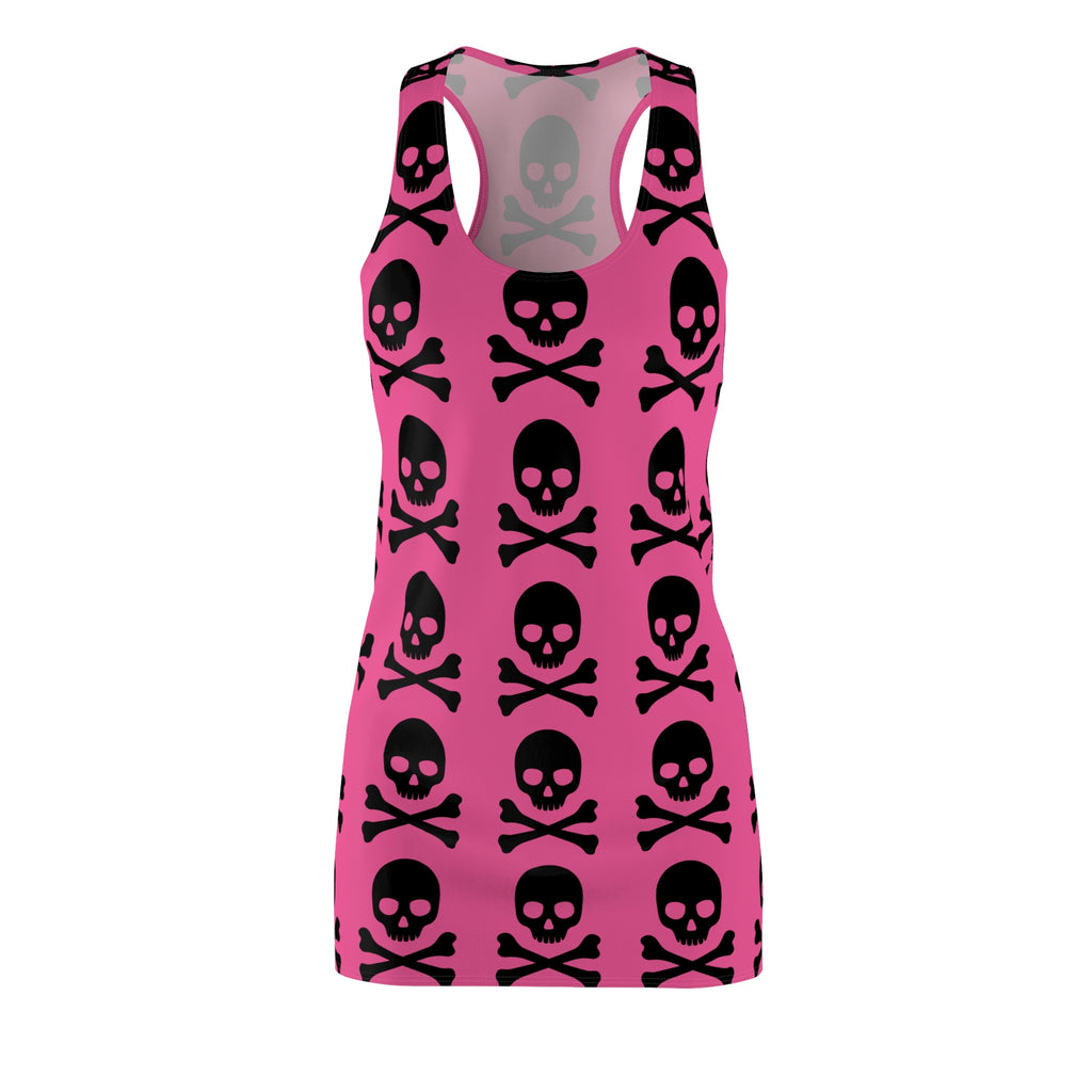 Pink Skull & Crossbones Racerback Dress — Gothic Punk AOP