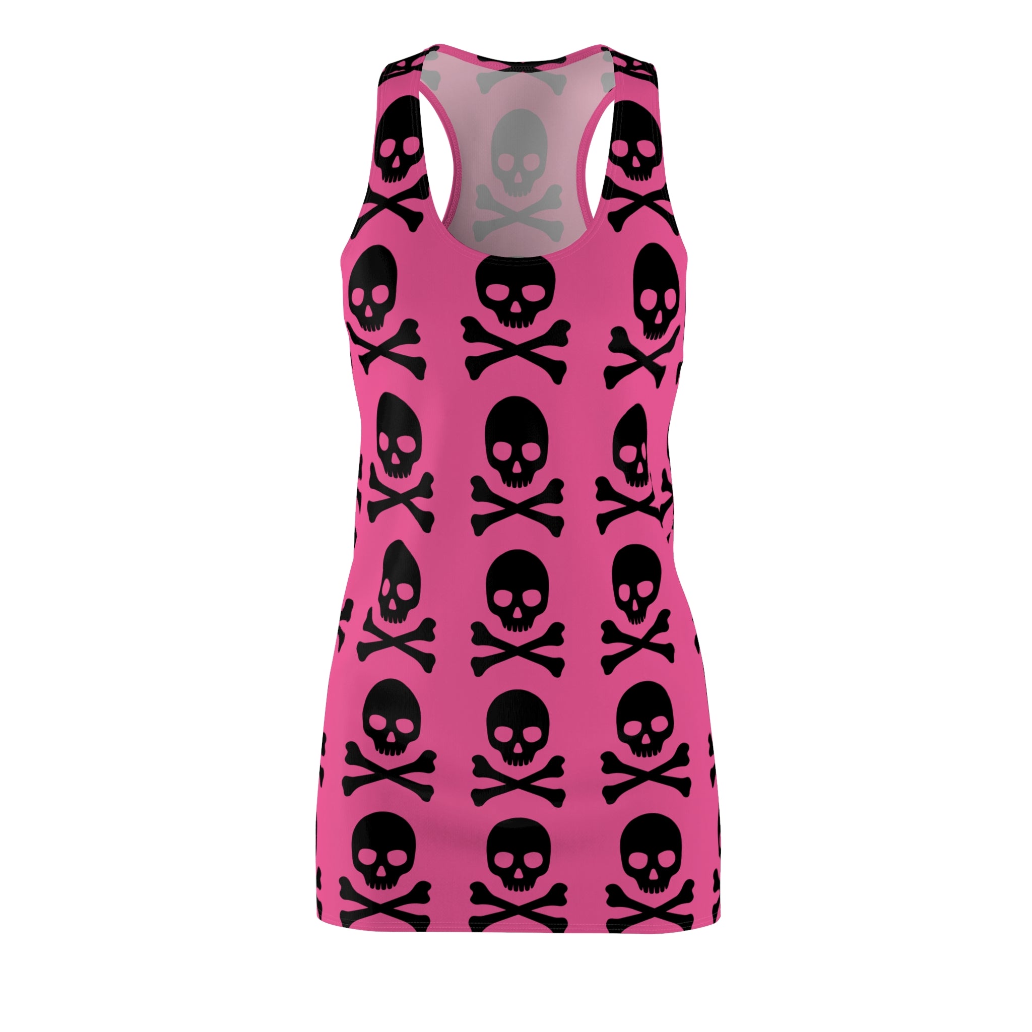 Pink Skull & Crossbones Racerback Dress — Gothic Punk AOP