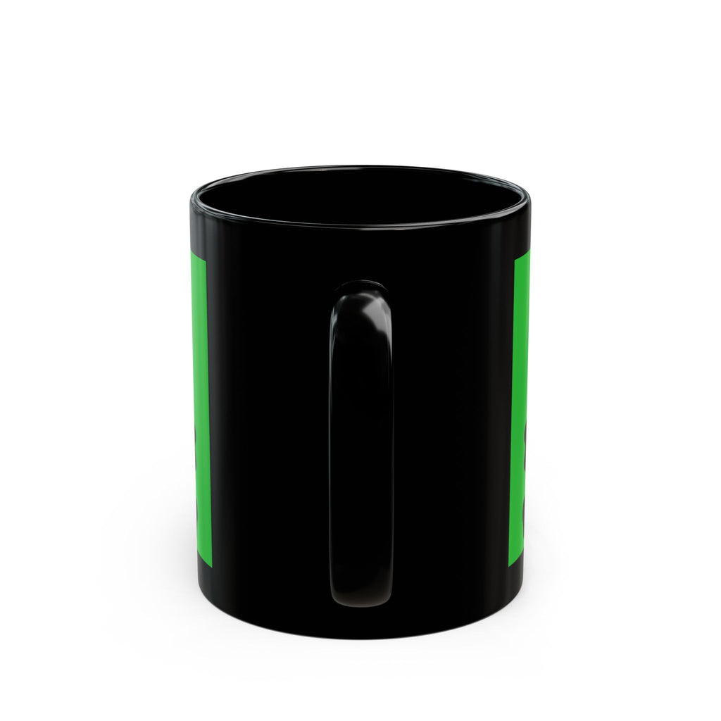 Green Skull & Crossbones Black Mug — Gothic Halloween Coffee Cup (11oz/15oz)