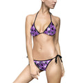Purple Hibiscus Tie-Dye Bikini Swimsuit — Floral Triangle Two-Piece