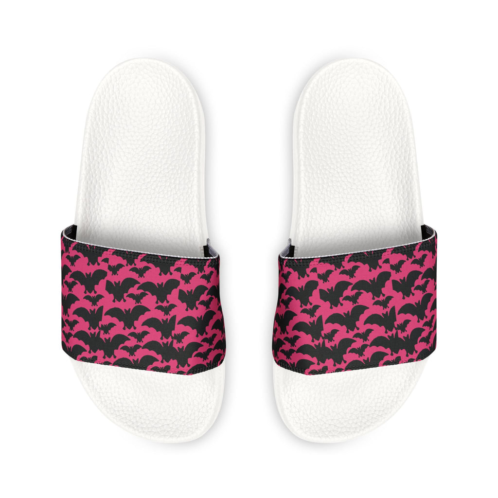 Women's Slide Sandals — Pink & Black Cat Pattern Removable-Strap Slides