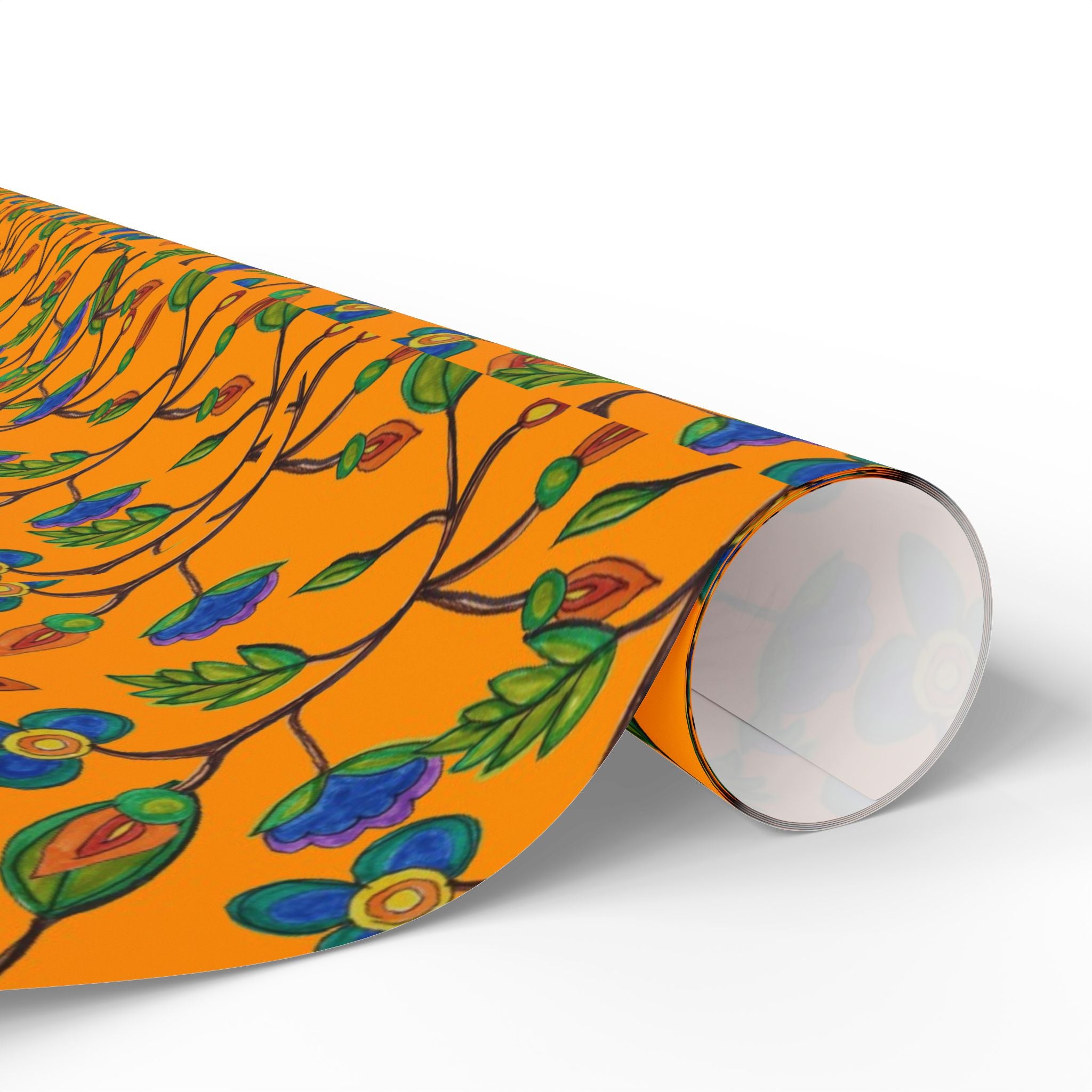 NATIVE SISTERS Gift Wrap — Bright Orange & Blue Wrapping Paper