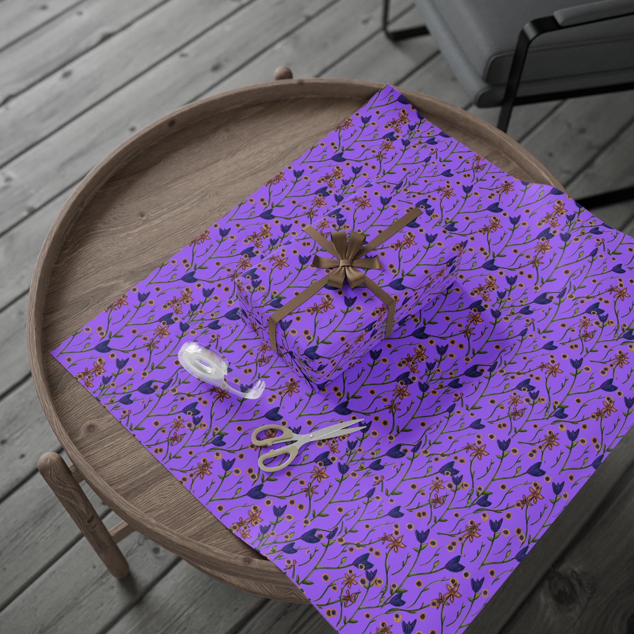 PICTURES OF YOU Wrapping Paper — Purple Floral Gift Wrap