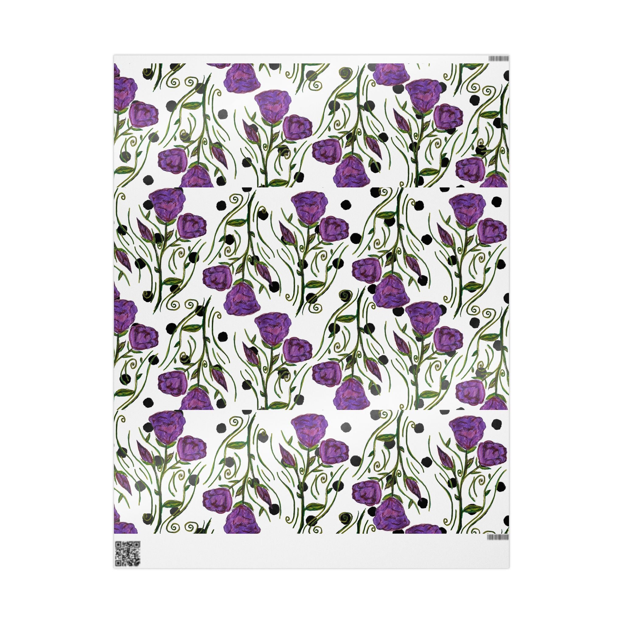 Floral Purple Rose Wrapping Paper – Elegant Gift Wrap for Birthdays & Mother’s Day