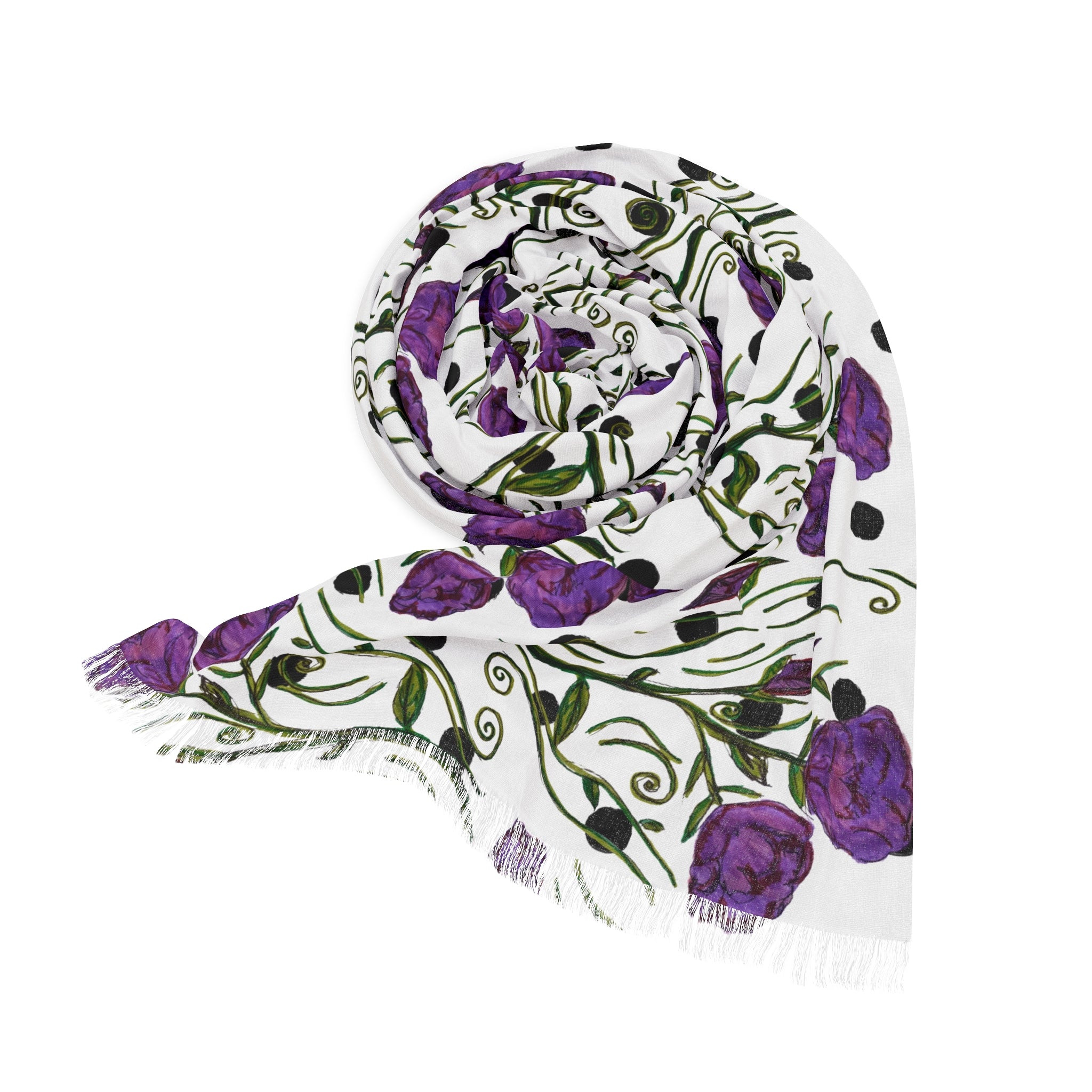 Floral Purple Rose Lightweight Scarf