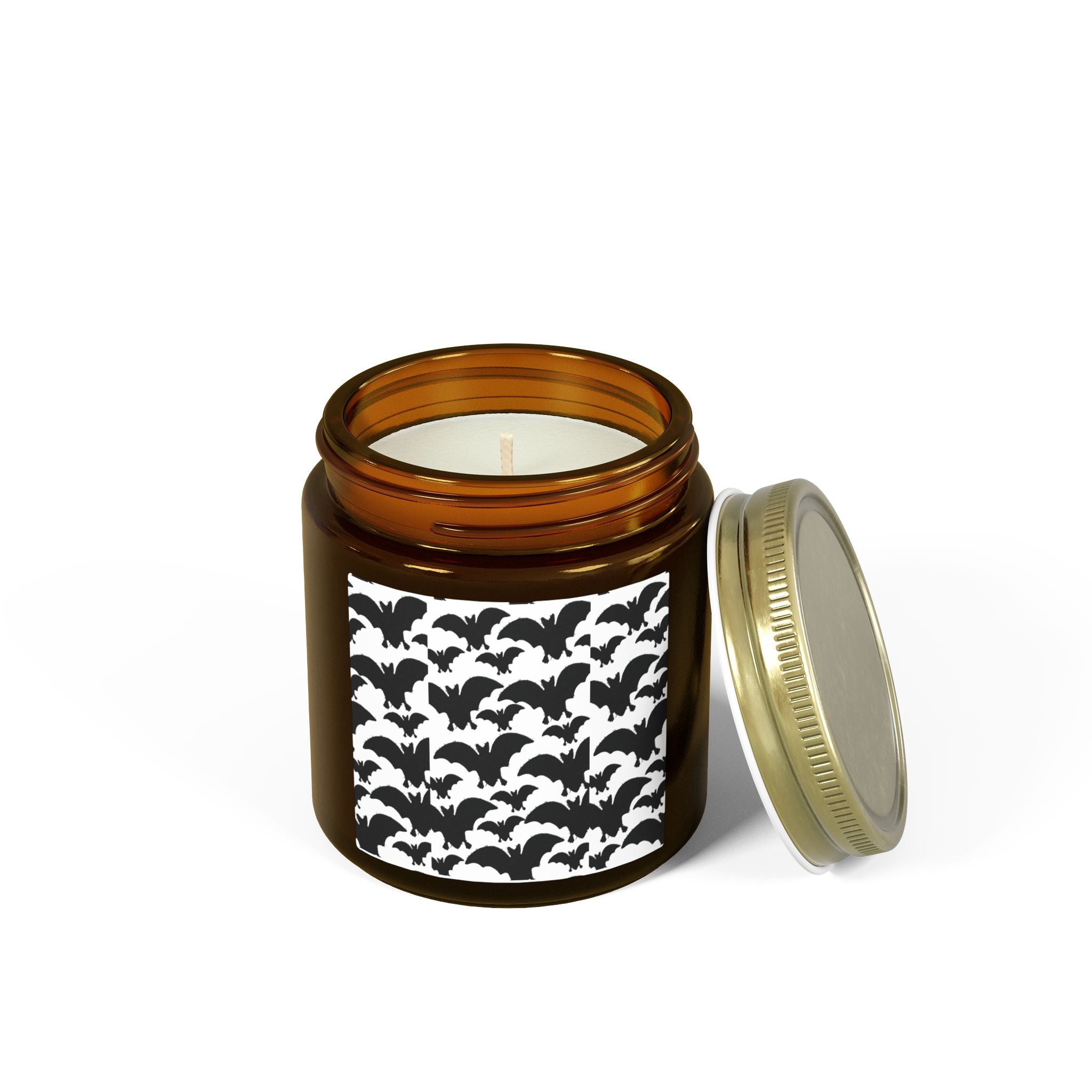 Bat Pattern Scented Candle — Coconut Apricot Wax (4oz/9oz)