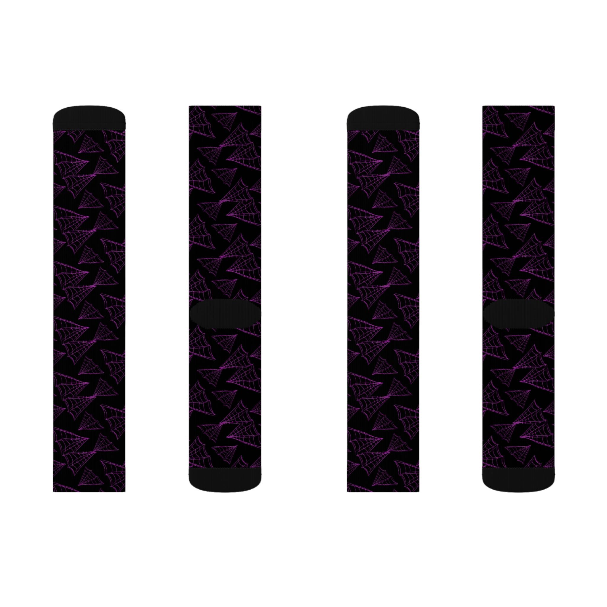 LULLABY Purple Socks — Stylish Black & Violet Crew Socks