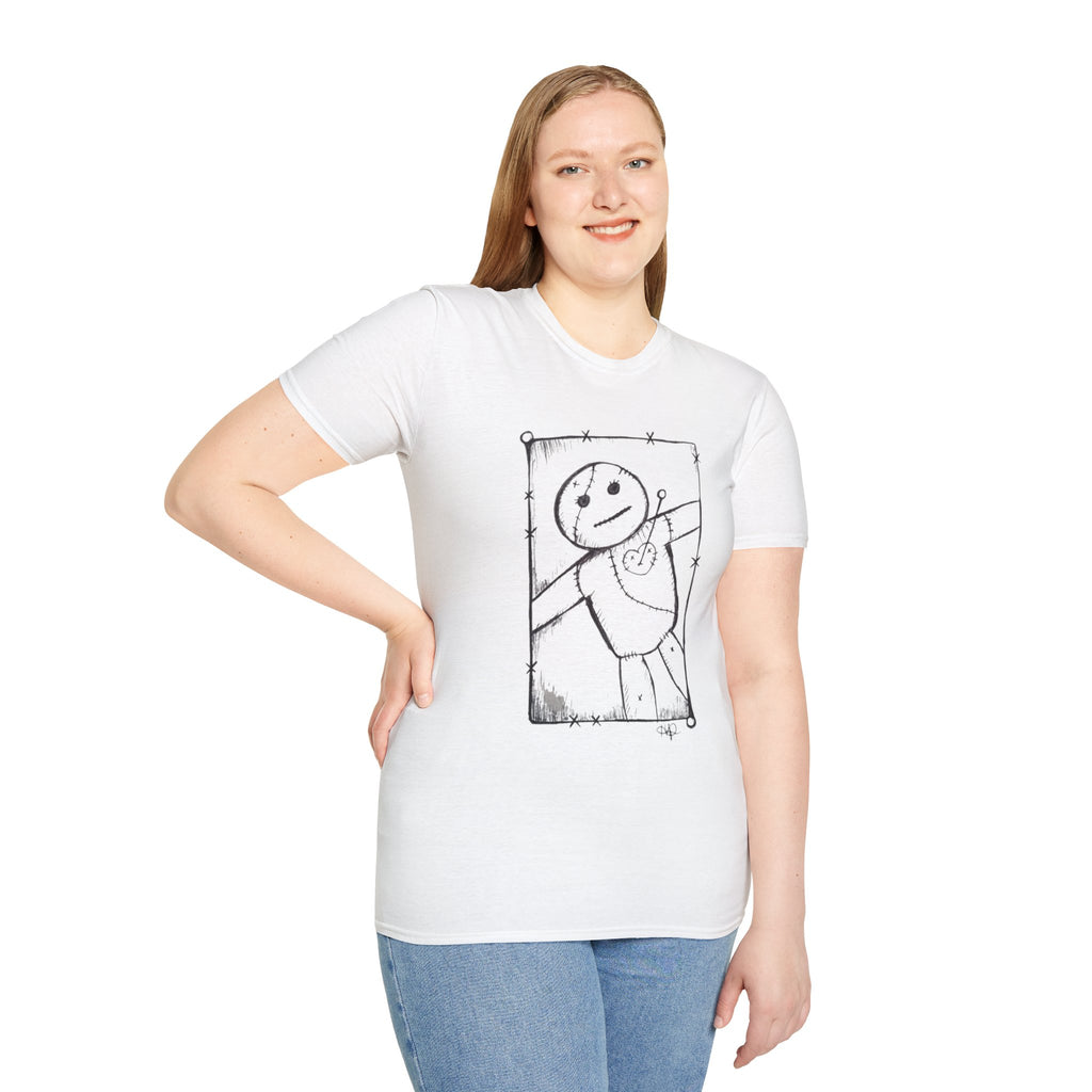 Smiley Sketch Tee — Hand-Drawn Heart Character T-Shirt
