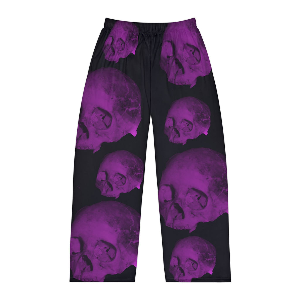 Purple Skull Pajama Pants — Men’s Gothic Sleep Lounge Pants