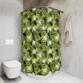 Spider Pattern Shower Curtain — Green Halloween Bathroom Decor