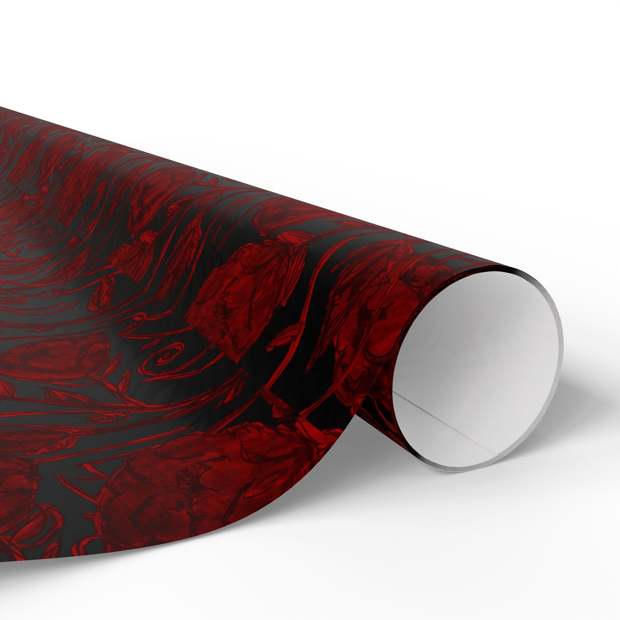 Red Marble Rose Wrapping Paper