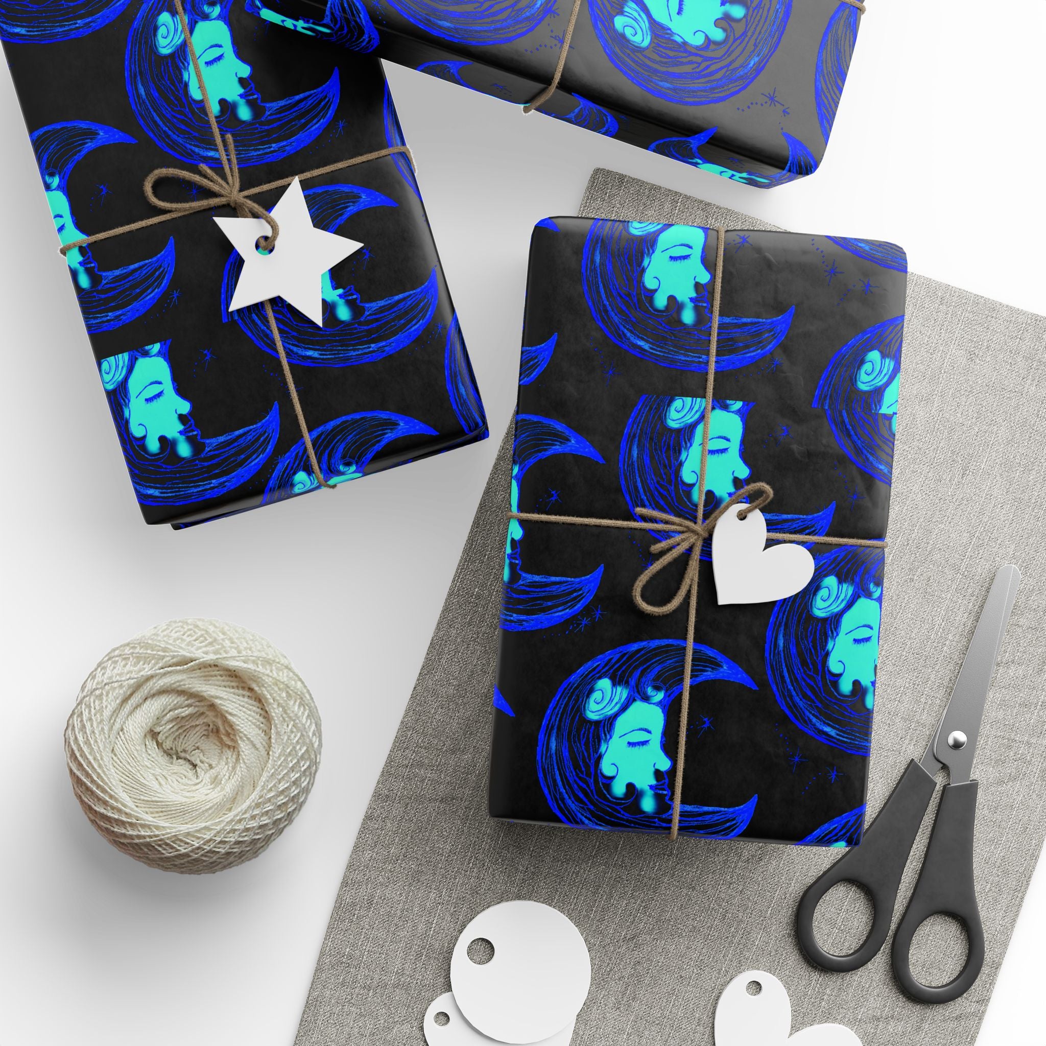 THE SAME DEEP WATER AS YOU Blue Marble Wrapping Paper — Abstract Swirl Gift Wrap