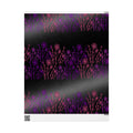 Floral Silhouette Wrapping Paper — Purple & Pink Meadow on Black