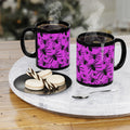Pink Spider Pattern Coffee Mug — Halloween Black 11oz Mug