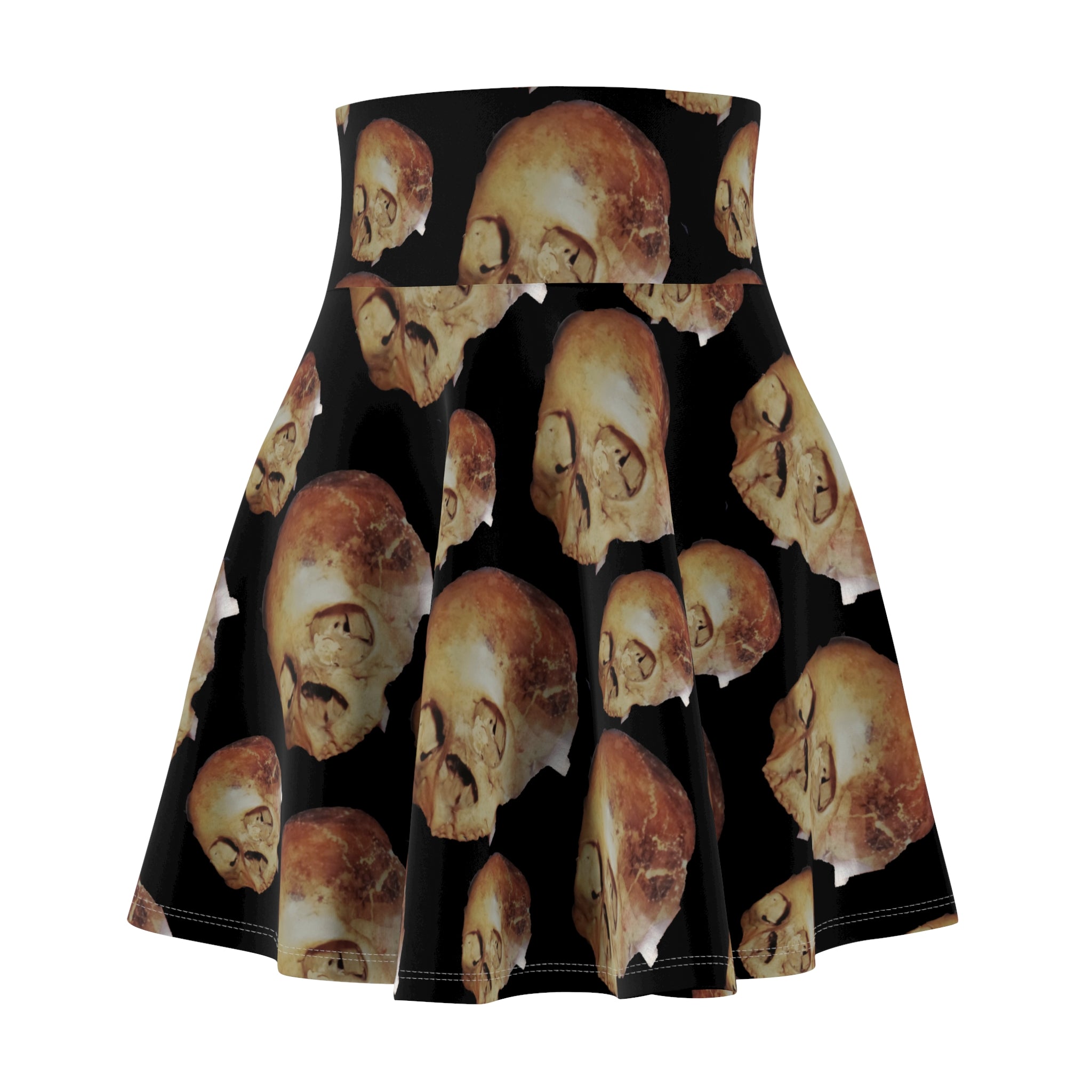 Skater Skirt — Vintage Skull Pattern Goth Aesthetic