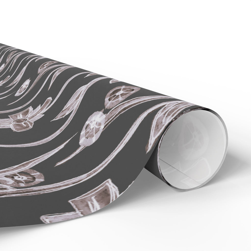 Floral Chalkboard Wrapping Paper – Elegant Hand-Drawn Blossom Gift Wrap