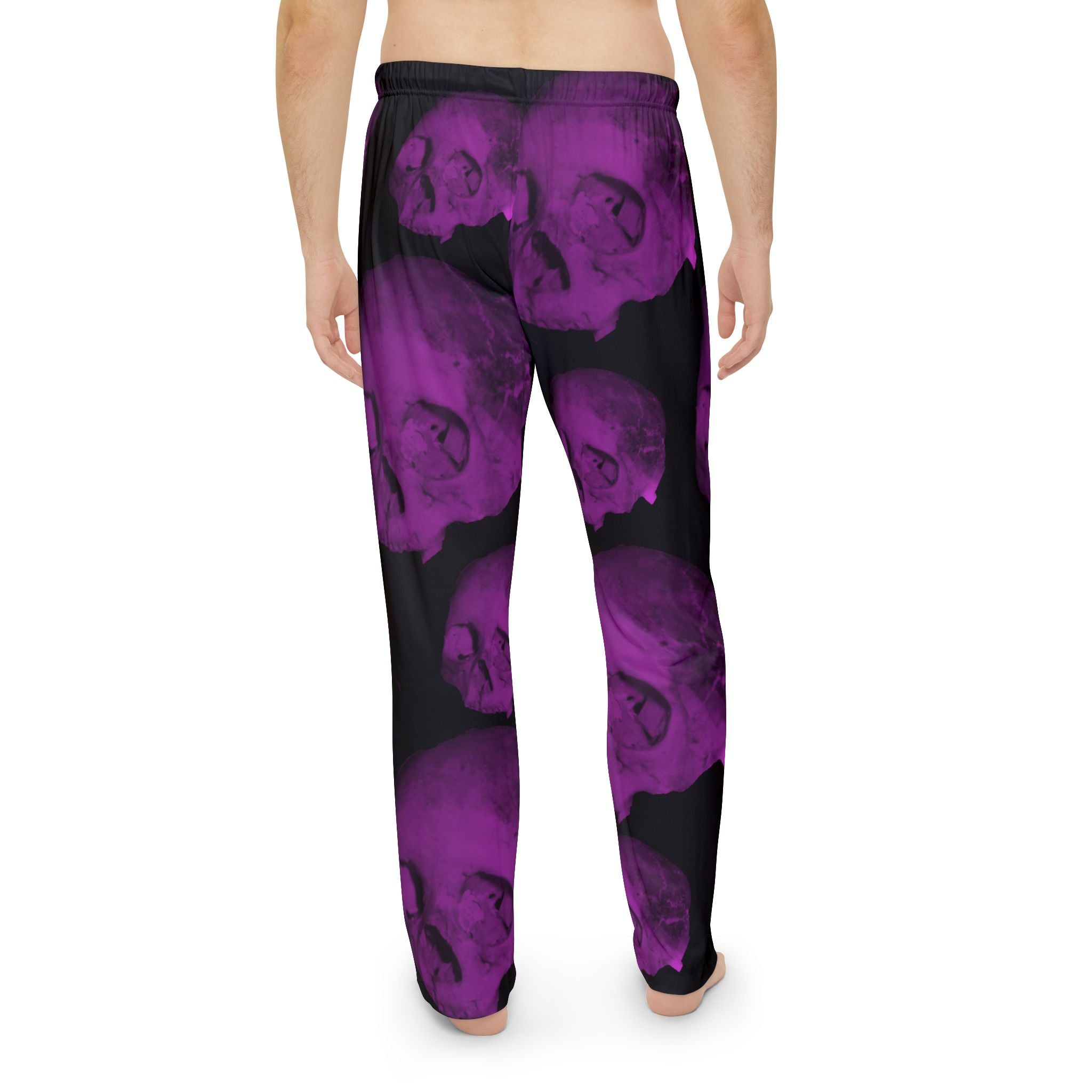 Purple Skull Pajama Pants — Men’s Gothic Sleep Lounge Pants
