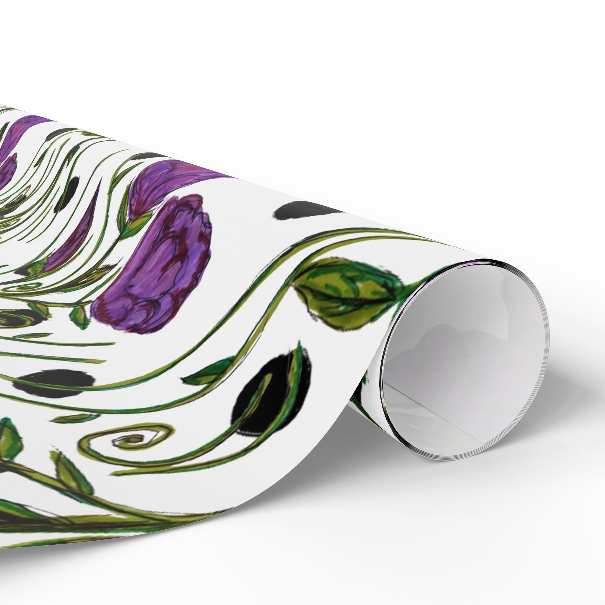 Floral Purple Rose Wrapping Paper – Elegant Gift Wrap for Birthdays & Mother’s Day