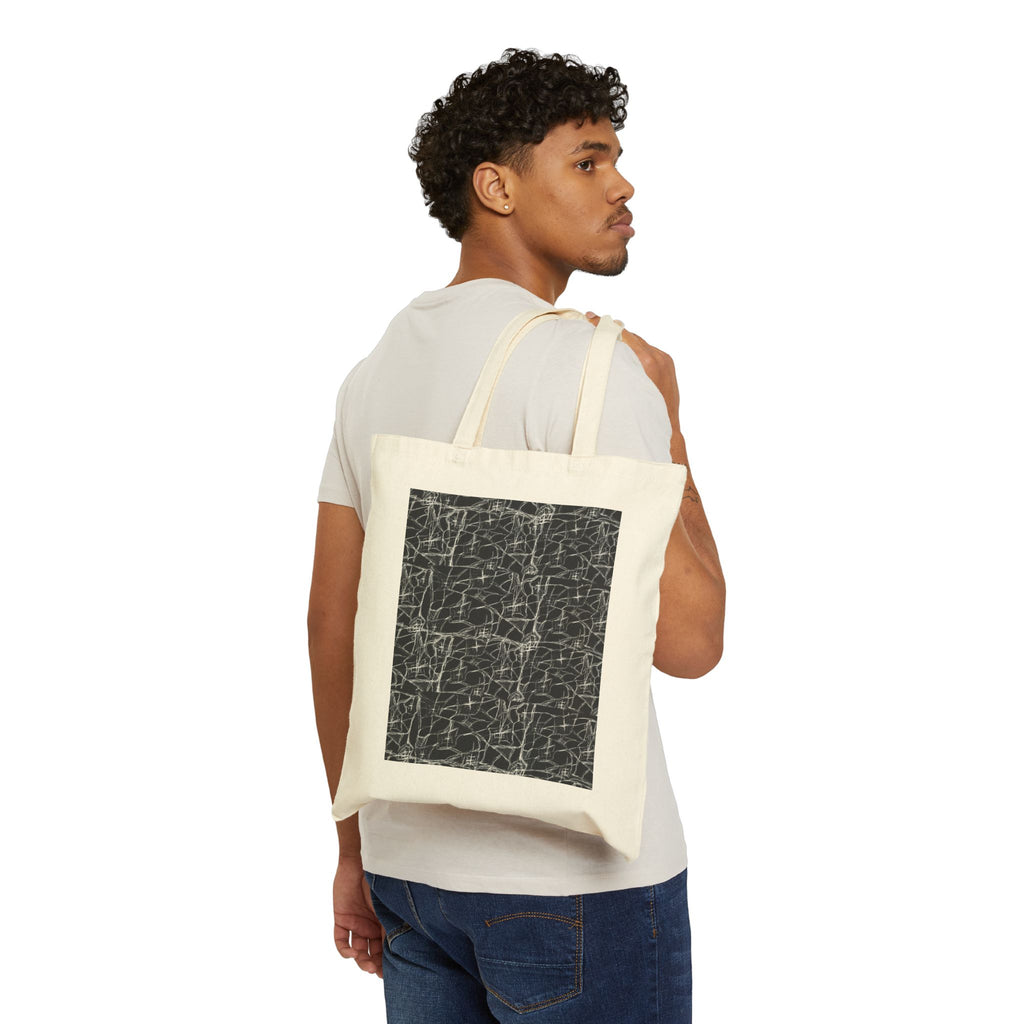 THE VOID Canvas Tote Bag — Abstract Cracked Texture Eco Tote