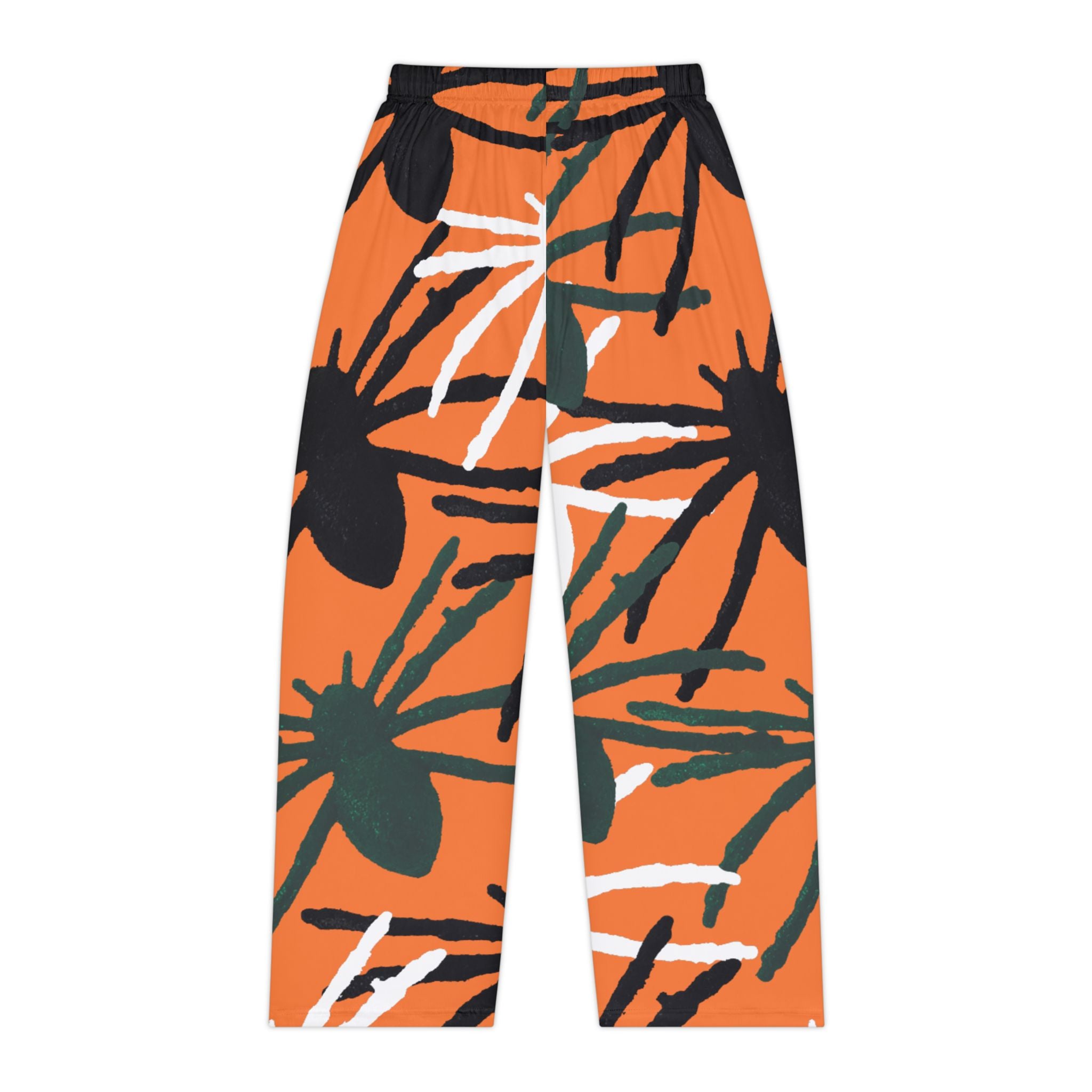 Floral Abstract Women's Pajama Pants — Orange Botanical Lounge Trousers
