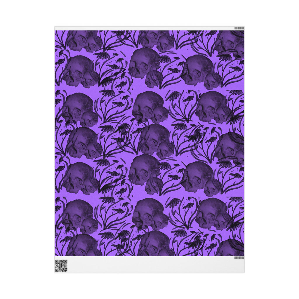 Skull Pattern Wrapping Paper — Purple Gothic Gift Wrap