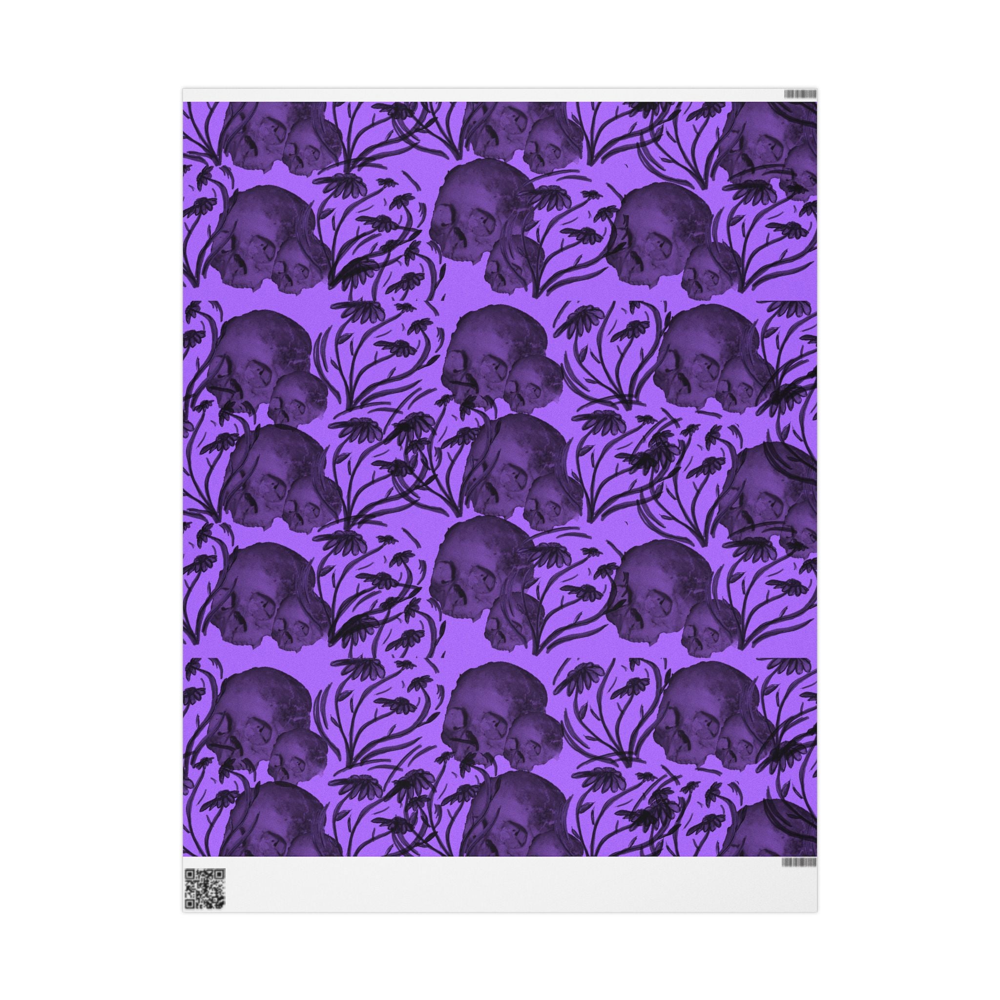 Skull Pattern Wrapping Paper — Purple Gothic Gift Wrap
