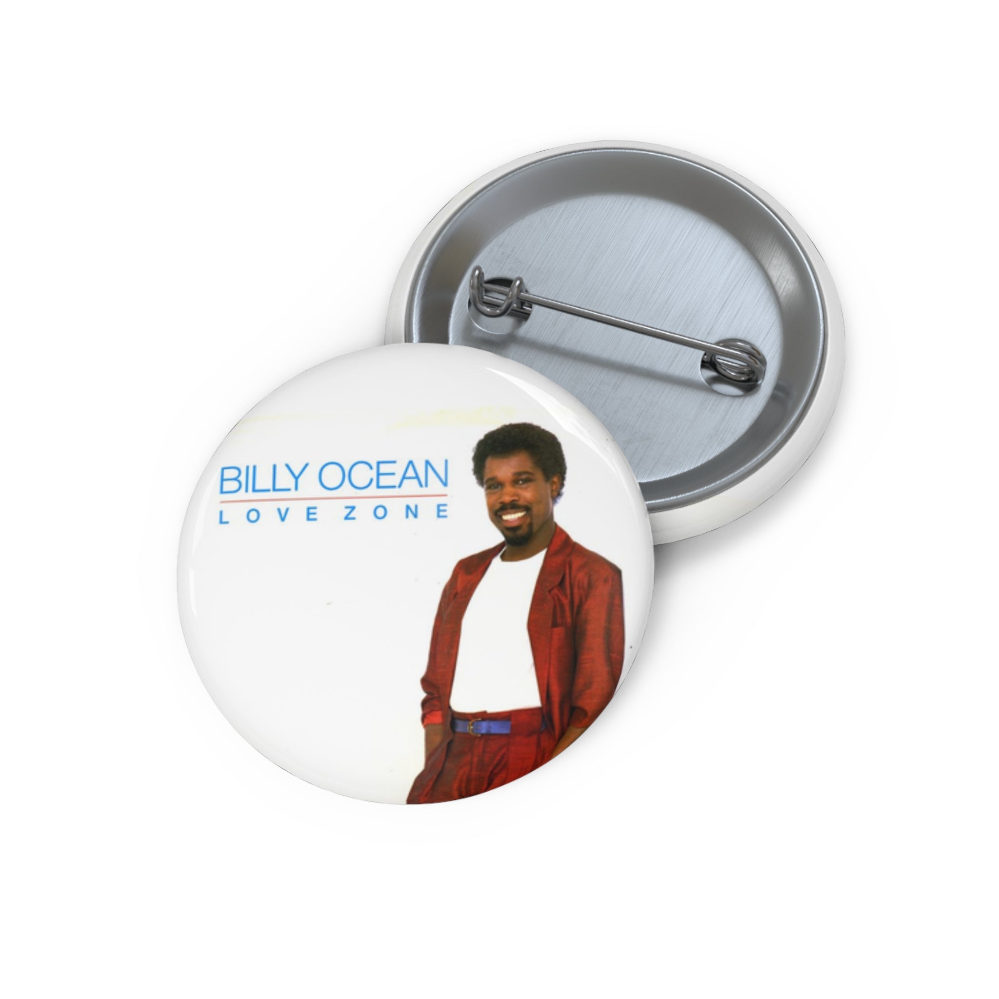 Pin Button — Billy Ocean 'Love Zone' Retro Music Badge