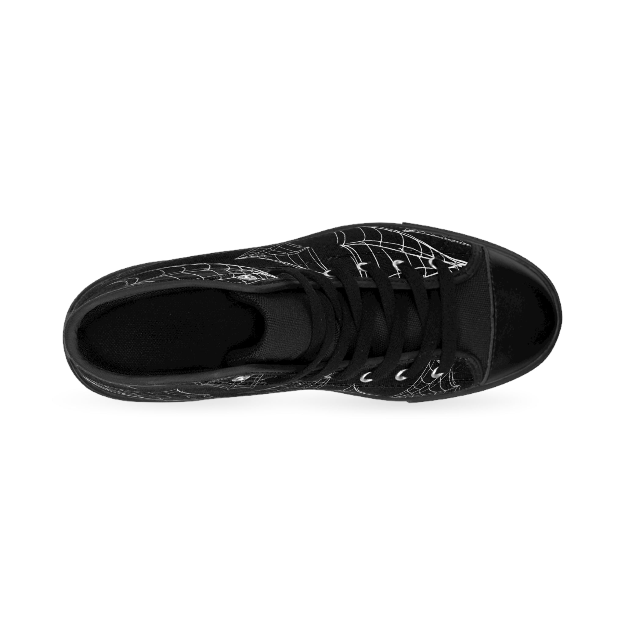 Spiderweb High-Top Sneakers — Black Gothic Men’s Classic Sneakers