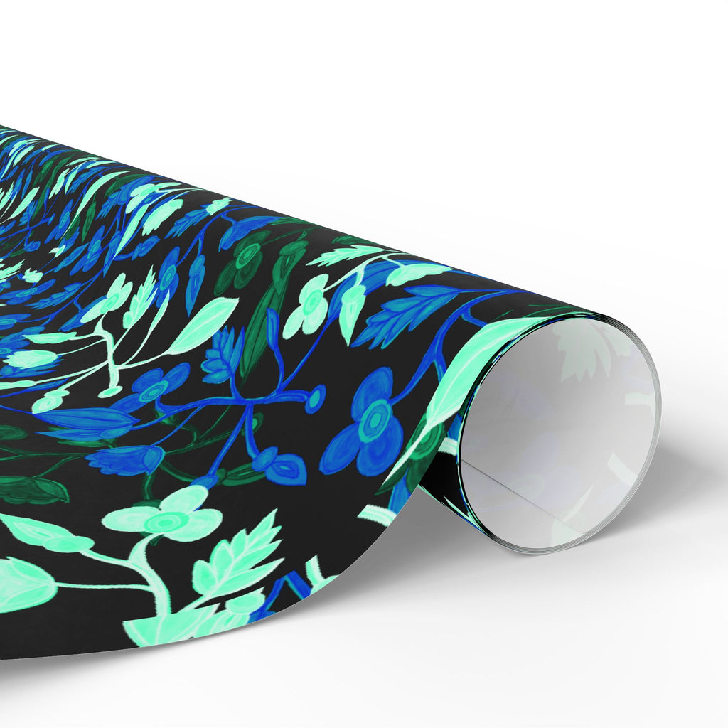 THE SAME DEEP WATER AS YOU Blue Botanical Wrapping Paper