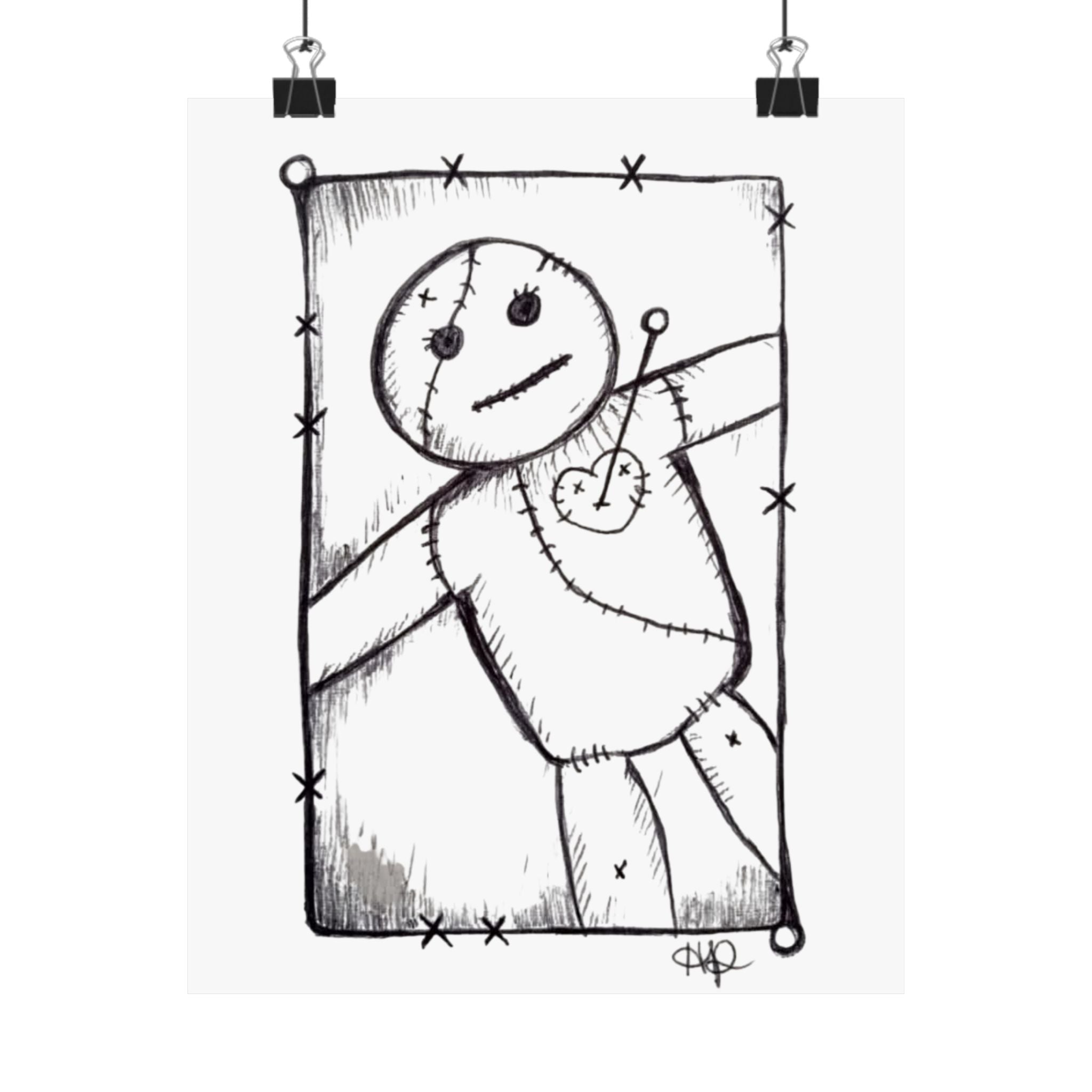 Voodoo Doll Sketch Poster