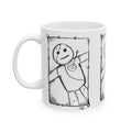 Voodoo Doll Sketch Ceramic Mug – Spooky Gothic Coffee Cup (11oz/15oz)