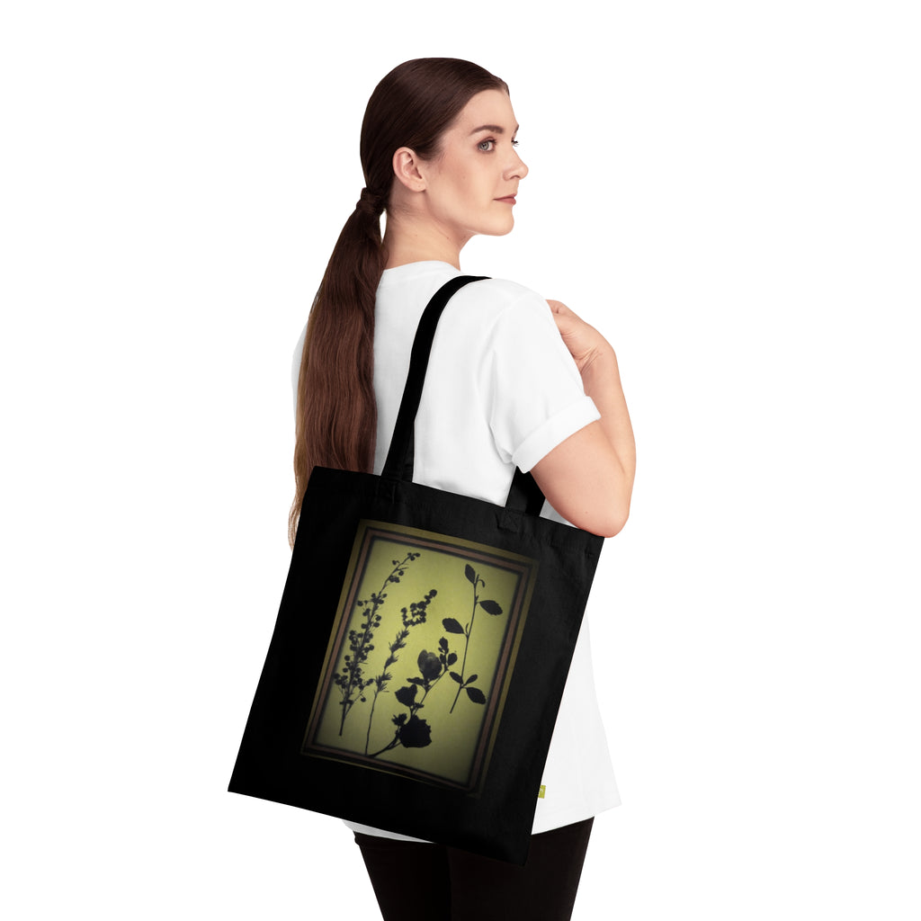 Tote Bag — Vintage Botanical Silhouette Organic Cotton Tote