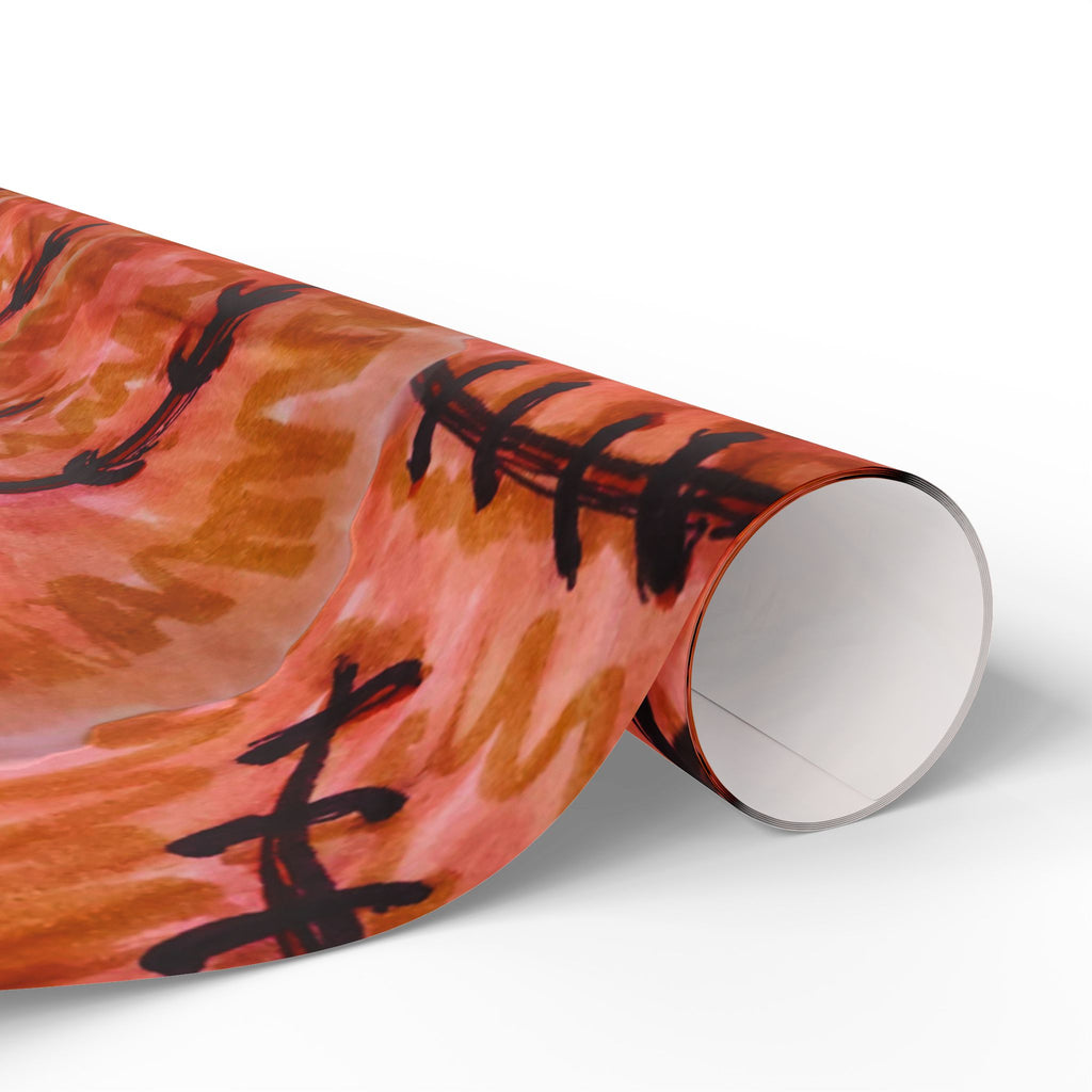 Autumn Fern Wrapping Paper — Rust Orange Leaf Pattern Gift Wrap