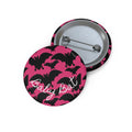Bats Pattern Pin Button — Pink "Baby Bat" Gothic Badge