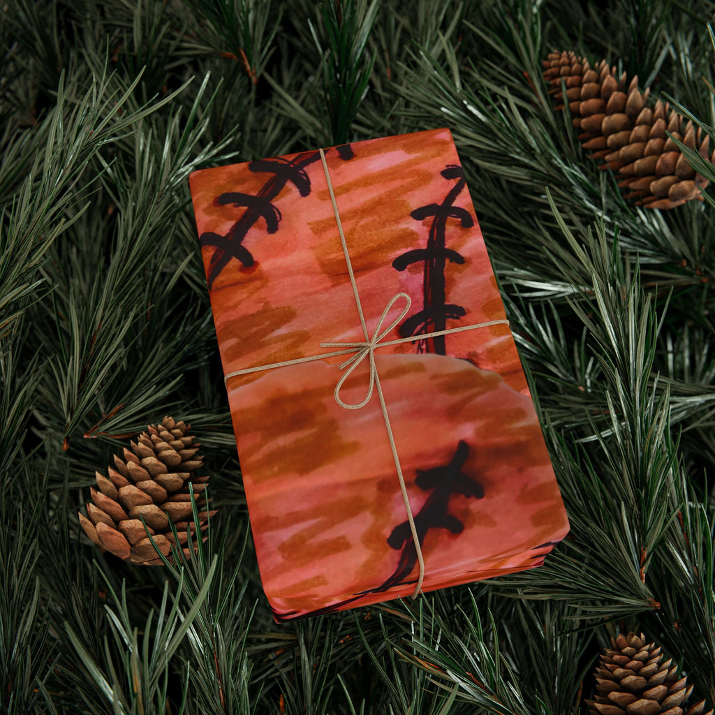 Autumn Fern Wrapping Paper — Rust Orange Leaf Pattern Gift Wrap