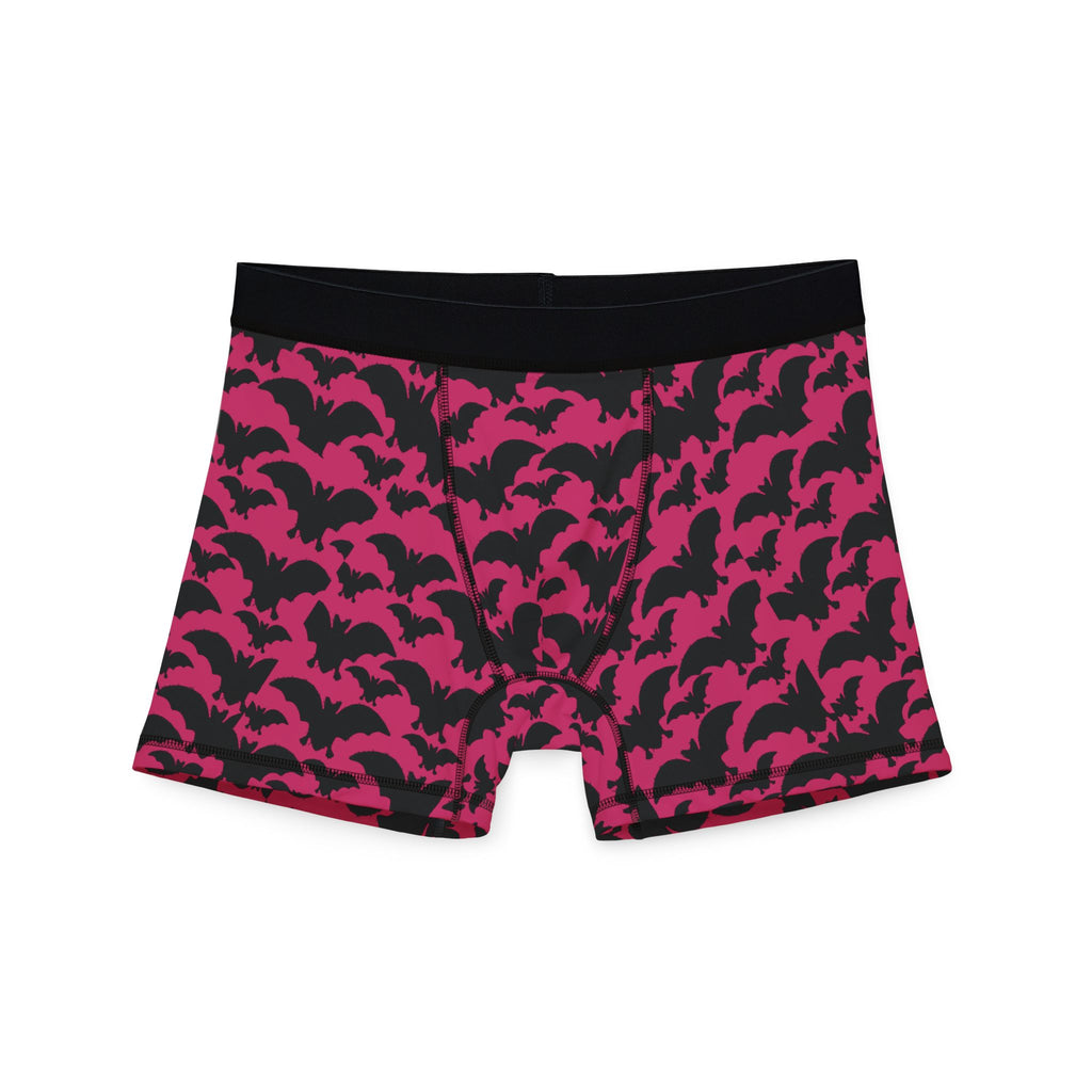 Bats Pattern Men’s Boxer Briefs — Pink Gothic Halloween Underwear