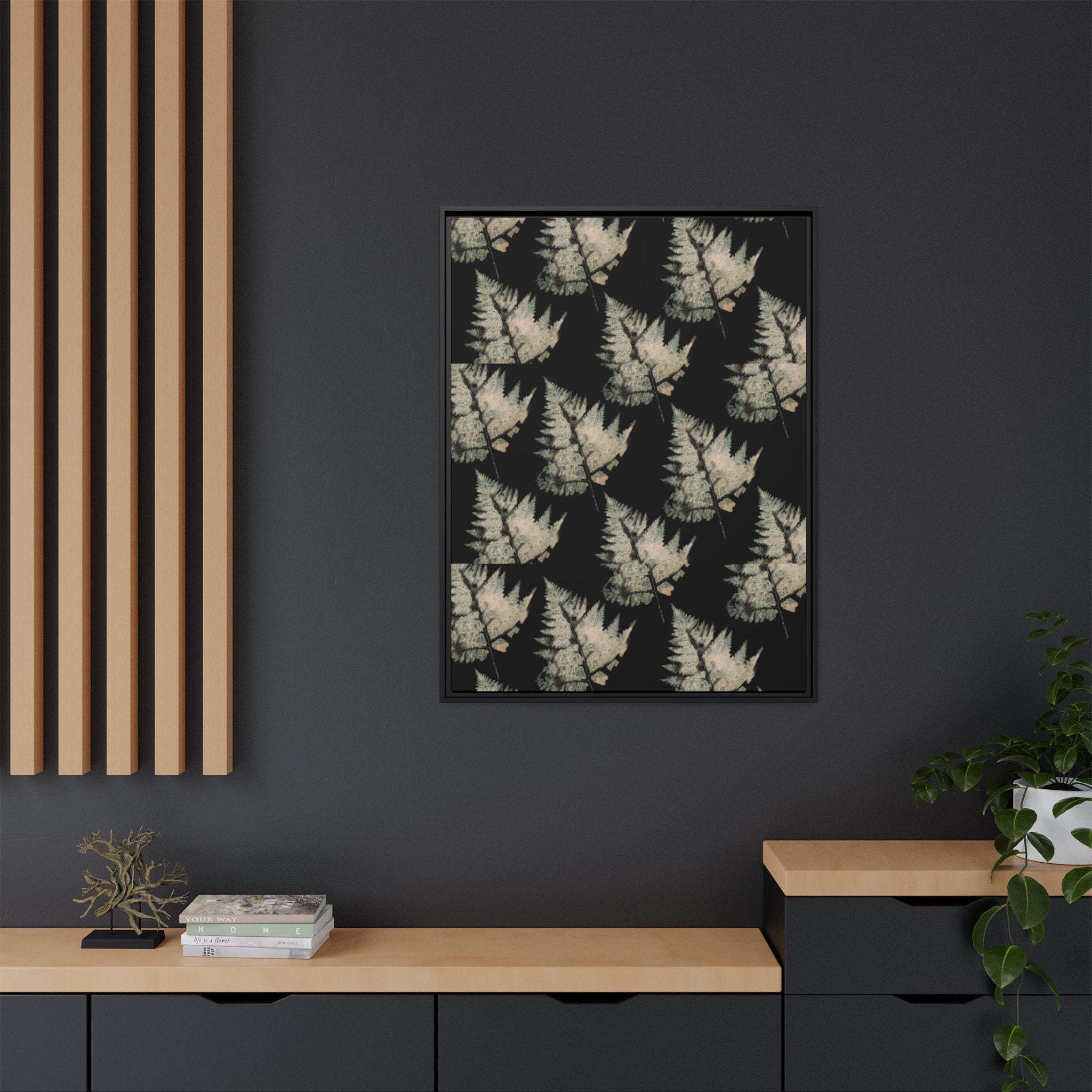 Botanical Fern Matte Canvas Framed Wall Art