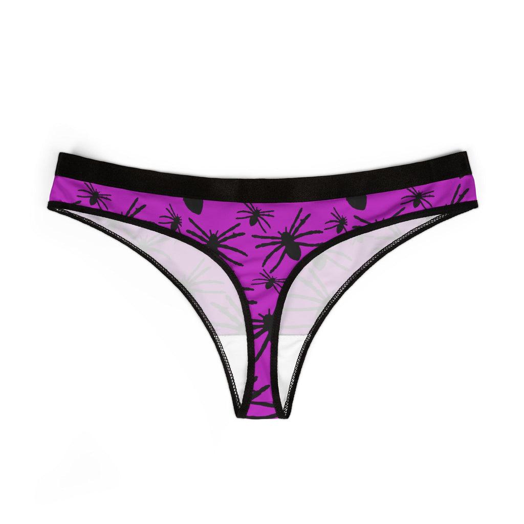Women's Spider Print Thong - Purple Halloween Lingerie